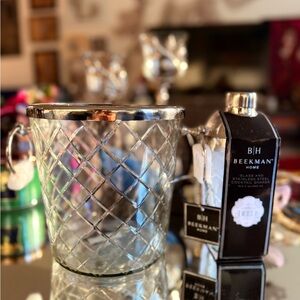 Beekman Home Glass Bar Set – Ice Bucket & Cocktail Shaker (2-Piece)